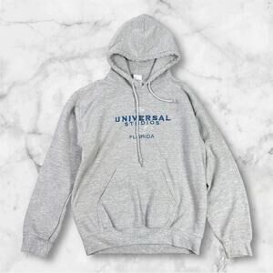 Vintage Universal Studios Florida Embroidered Hoodie Mens Size S Gray Blue FL